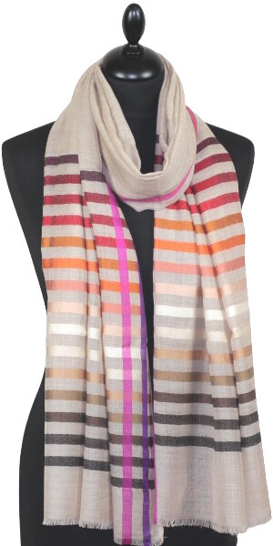 Beige Wool & Silk Scarf