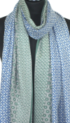 Écharpe Cachemire bleu-vert