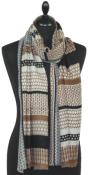Écharpe Cachemire noir-beige-gris