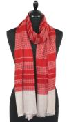 Écharpe Cachemire rouge-beige