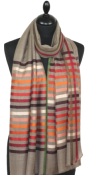 Étole Laine et Soie beige gris