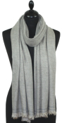 Étole laine et cachemire gris perle