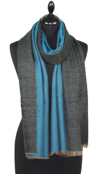 Pashmina Bicolore Noir-Bleu