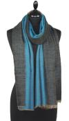 Pashmina Bicolore Noir-Bleu