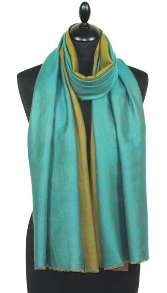 Pashmina Bicolore Turquoise-Or