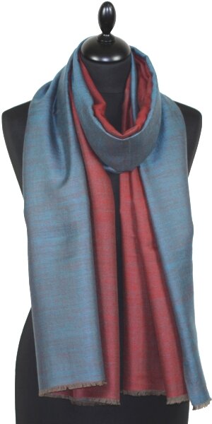 Pashmina Bicolore Bleu-Rouge