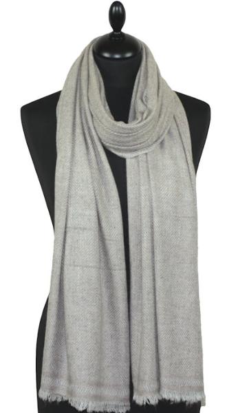 Étole Laine et Cachemire Beige-Écru