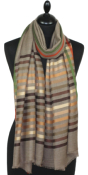 Étole Laine et Soie beige gris