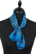 Foulard carré en soie bleu turquoise