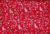 Pashmina Rouge Hermès Brodé à la Main
