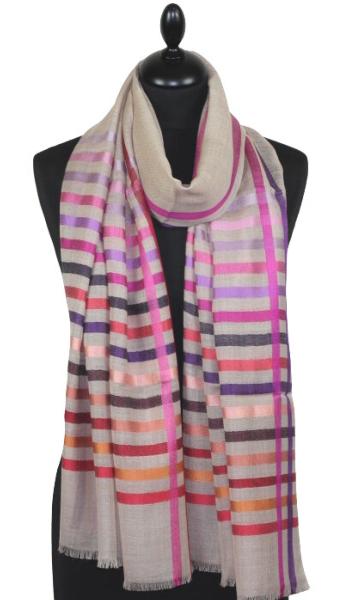 Beige Wool & Silk Scarf