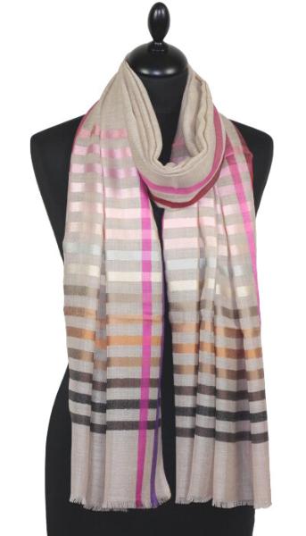 Beige Wool & Silk Scarf