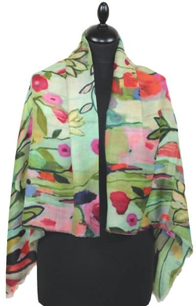 Floral Wool Square Scarf