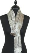 Étole en Modal/Soie Beige-Gris-Écru