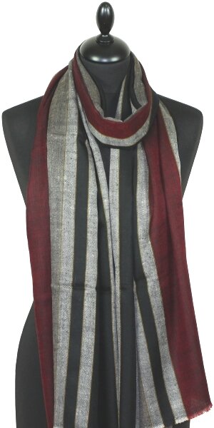 Pashmina Noir-Gris-Rouge