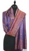 Blue-Fuchsia-Orange Silk Scarf