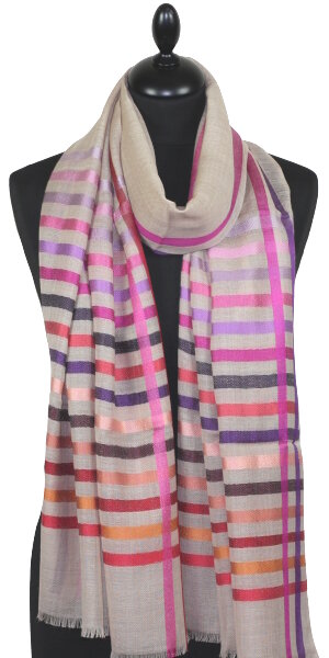 Beige Wool & Silk Scarf