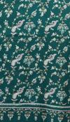 Pashmina Vert Impérial Brodé à la Main