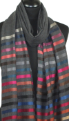 Étole Laine et Soie gris anthracite