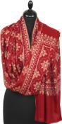 Pashmina rouge Hermes brodé main