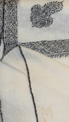 Pashmina ivoire brodé main