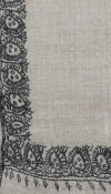 Pashmina beige gris brodé main