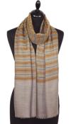 Pashmina 100% Cachemire Beige-Orange-Noir