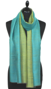 Pashmina bicolore turquoise-or