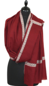 Pashmina bordeaux brodé main