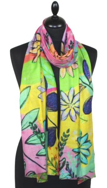 Écharpe Cachemire Jardin Pop
