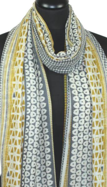Écharpe Cachemire Camel Doré-Gris