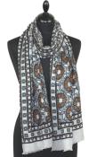 Écharpe Cachemire taupe-gris-chocolat