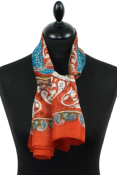 Foulard carré en soie orange