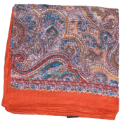 Foulard carré en soie orange