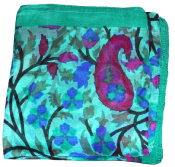 Foulard carré en soie vert