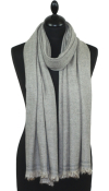 Étole laine et cachemire gris perle