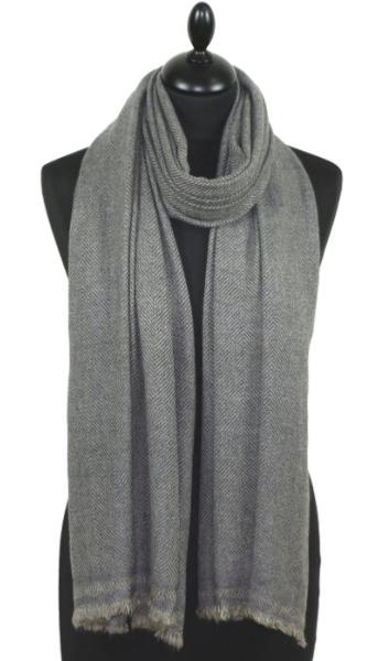 Étole Laine et Cachemire Gris Ardoise