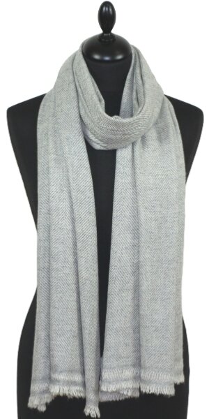 Étole Laine et Cachemire Gris Argent