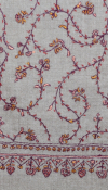 Pashmina beige gris brodé main