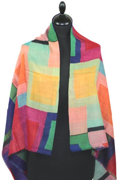 Play of Colors Wool Square Scarf