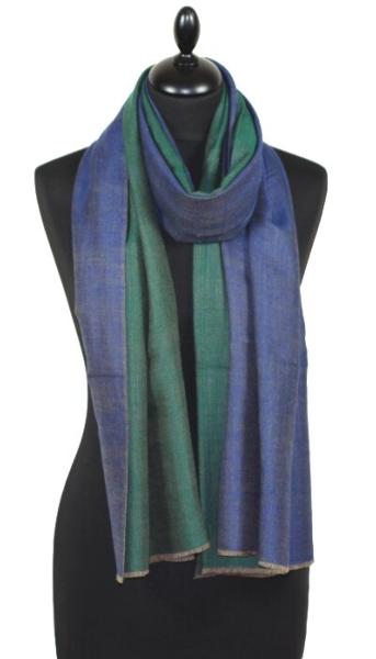 Pashmina Bicolore Bleu-Vert