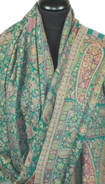 Green Cashmere Floral Kani Shawl