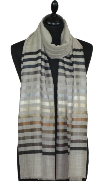 Étole Laine et Soie beige