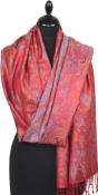 Coral-Blue-Fuchsia Silk Scarf