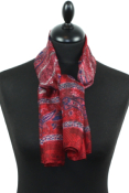 Foulard carré en soie rouge