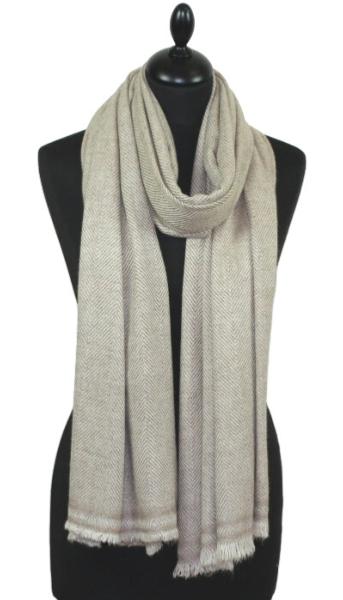 Étole Laine et Cachemire Beige Sable