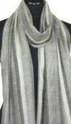 Pashmina 100% Cachemire Gris-Écru