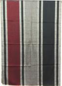 Pashmina 100% Cachemire Noir-Gris-Rouge