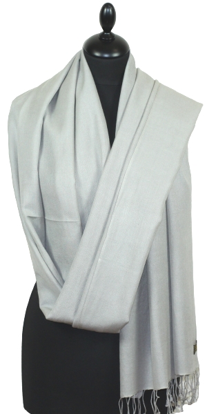 Pashmina Gris Argent - Étole Cachemire Soie