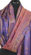 Blue-Fuchsia-Orange Silk Scarf